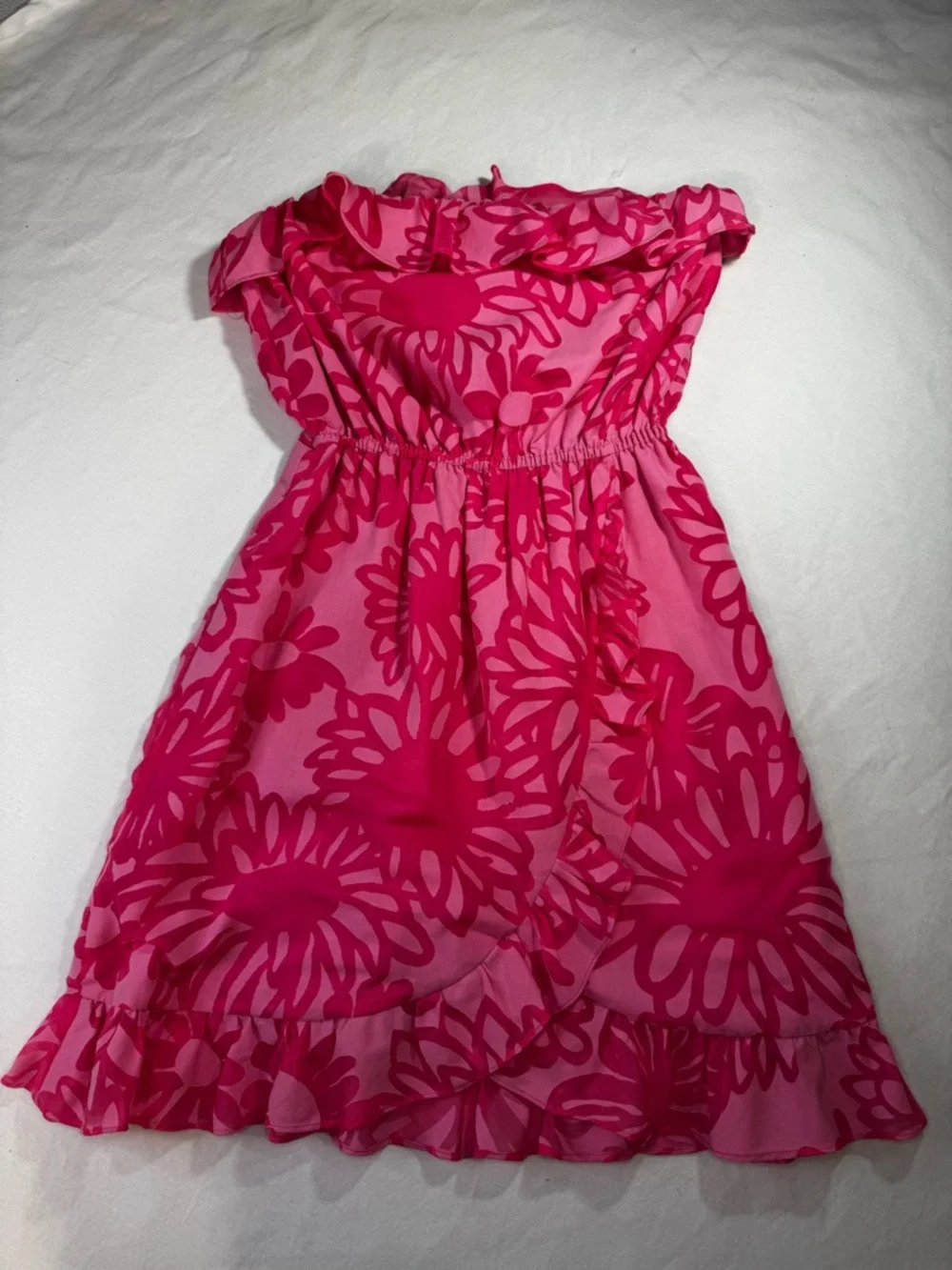 Lilly Pulitzer Petula Strapless Ruffle Floral Mini Dress M - Picture 9 of 11